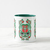Native Haida Art Red en Green Frog Mok (Midden)