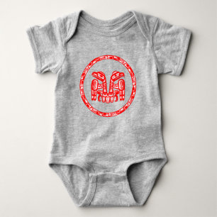 Native Haida Pacific Northwest Double Eagle Logo Romper