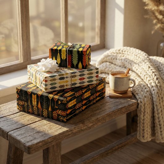 Native Harvest maïs geometrisch patroon ontwerp Inpakpapier Vel