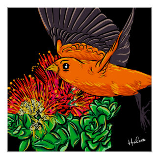 Native hawaiian bird art perfect poster