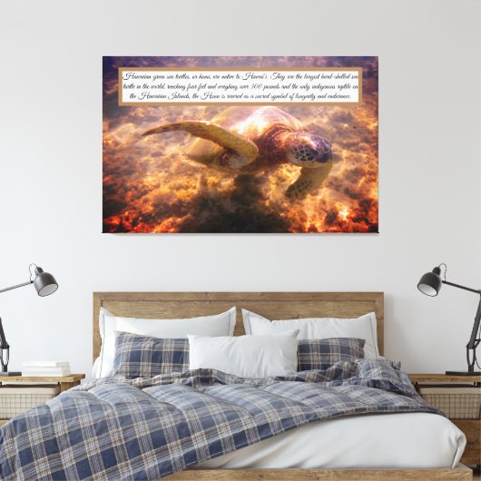 Native Hawaiian schildpad Canvas Afdruk (Insitu (Slaapkamer))