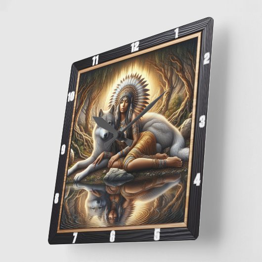 Native Hearth: Willow koopt zachte vrede Vierkante Klok (Hoek)