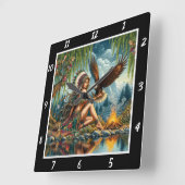 Native Hearts: Eagle's Spirit Stone's Waarheid Vierkante Klok (Hoek)