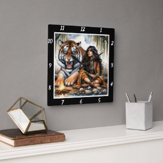 Native Hearts: Tiger's Spirit Stone's Waarheid Vierkante Klok