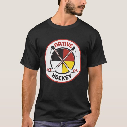 Native Hockey Black T-Shirt (Voorkant)