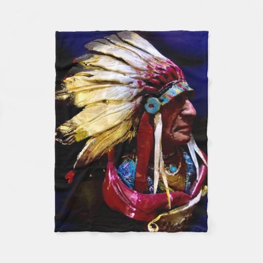Native " Hunkpapa Chief" original art  Fleece Deken (Voorkant)