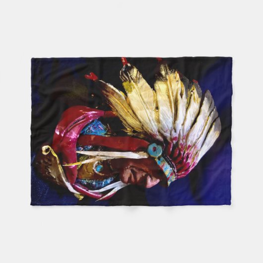 Native " Hunkpapa Chief" original art Fleece Deken (Voorkant (Horizontaal))