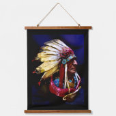 Native "Hunkpapa Chief "original art Hangend Wandkleed (Voorkant)