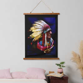 Native "Hunkpapa Chief "original art Hangend Wandkleed