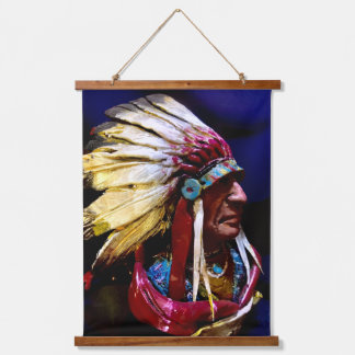 Native "Hunkpapa" Chief original art Hangend Wandkleed
