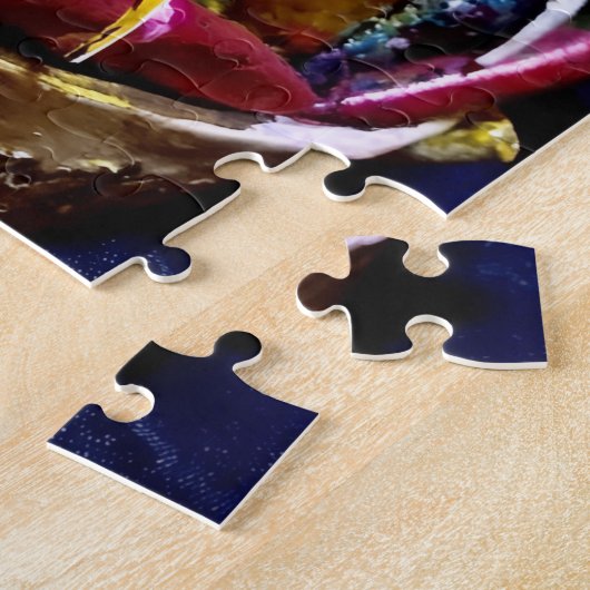 Native "Hunkpapa Chief" rare original art Puzzle Legpuzzel (Zijkant)