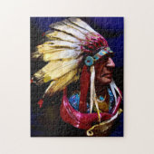 Native "Hunkpapa Chief" rare original art Puzzle Legpuzzel (Verticaal)