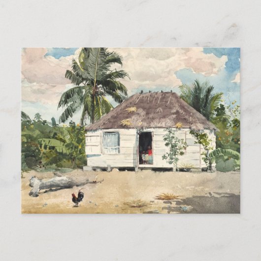 Native Huts, Nassau Winslow Homer Briefkaart (Voorkant)