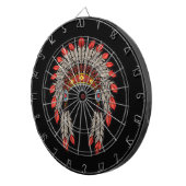 “Native Indian Chief Headdress” Dart Board Dartbord (Voorkant Rechts)