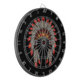 “Native Indian Chief Headdress” Dart Board Dartbord (Voorkant Links)