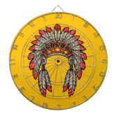 “Native Indian Chief Headdress” Dart Board Dartbord (Voorkant)