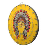 “Native Indian Chief Headdress” Dart Board Dartbord (Voorkant Rechts)