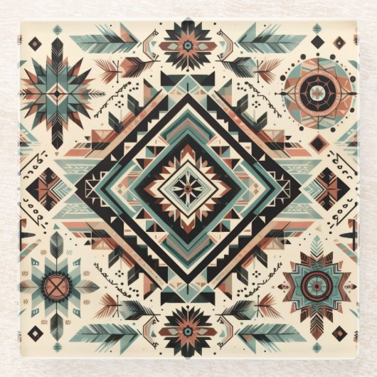 Native Inspiration  Glazen Onderzetter (Voorkant)