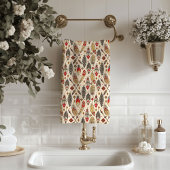 Native-Inspired Bath Towel Tribal Feather Pattern Bad Handdoek