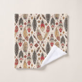 Native-Inspired Bath Towel Tribal Feather Pattern Bad Handdoek (Wasdoekje)