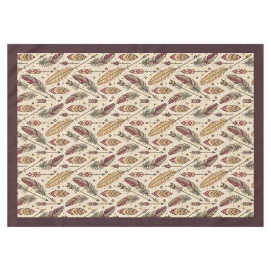 Native-Inspired Feather en Pijl Tafellinnen Tafelkleed (Voorkant (Horizontaal))