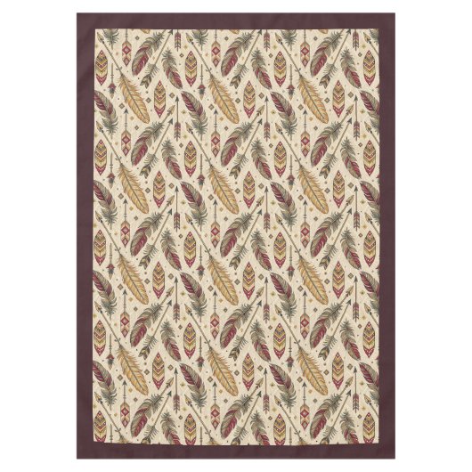 Native-Inspired Feather en Pijl Tafellinnen Tafelkleed (Voorkant)