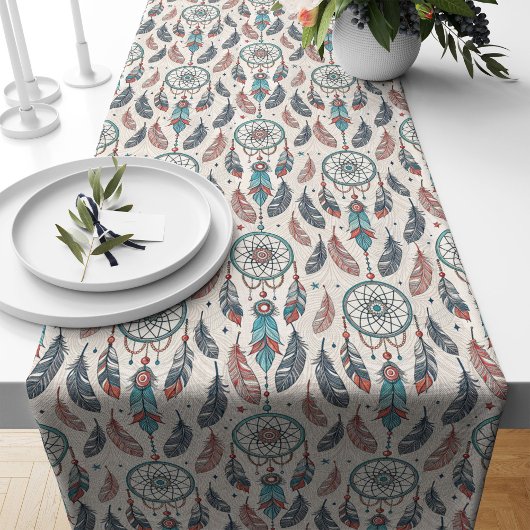 Native-Inspired Table Runner Dreamcatcher Print Lange Tafelloper