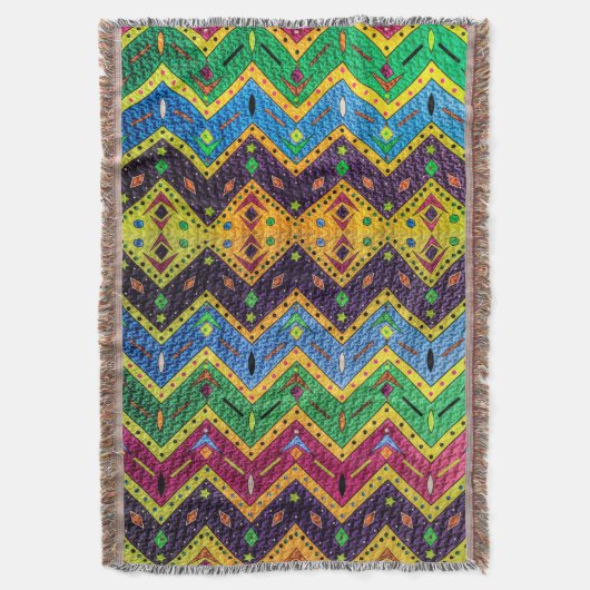 Native Mexicaanse Colorful Abstract Design Deken (Voorkant Verticaal)