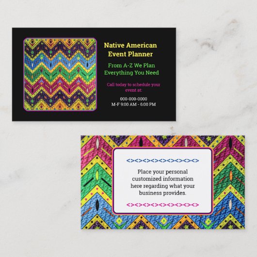Native Mexicaanse Colorful Abstract Design Visitekaartje (Voorkant / Achterkant)
