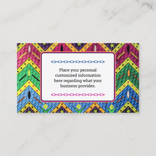 Native Mexicaanse Colorful Abstract Design Visitekaartje (Achterkant)