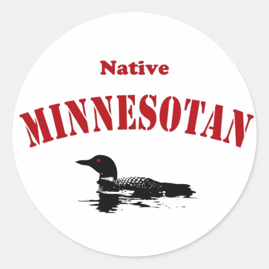 Native Minnesotan Ronde Sticker (Voorkant)