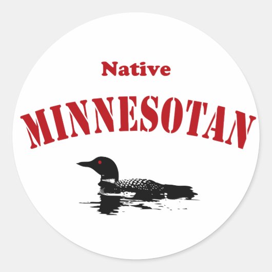 Native Minnesotan Ronde Sticker (Voorkant)