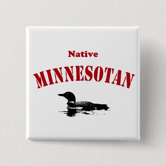 Native Minnesotan Vierkante Button 5,1 Cm (Voorkant)