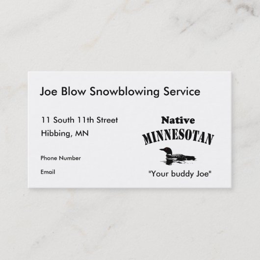 Native Minnesotan-Visitekaartjes Afsprakenkaartje (Voorkant)