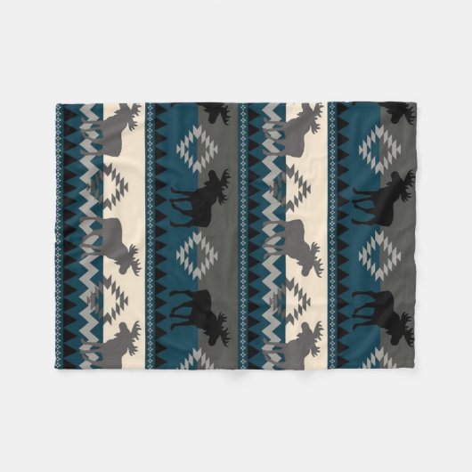 Native Moose Fleece Deken (Voorkant (Horizontaal))