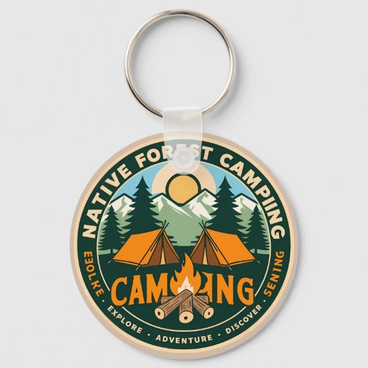 Native Mountain Camping Sleutelhanger (Voorkant)