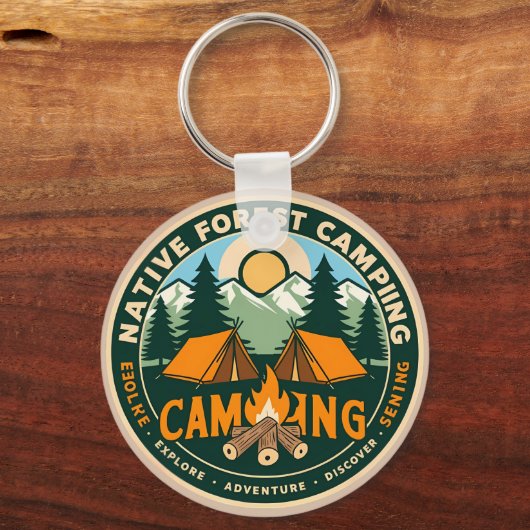 Native Mountain Camping Sleutelhanger (Voorkant)
