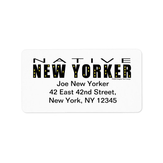 Native New Yorker Address Label (Voorkant)