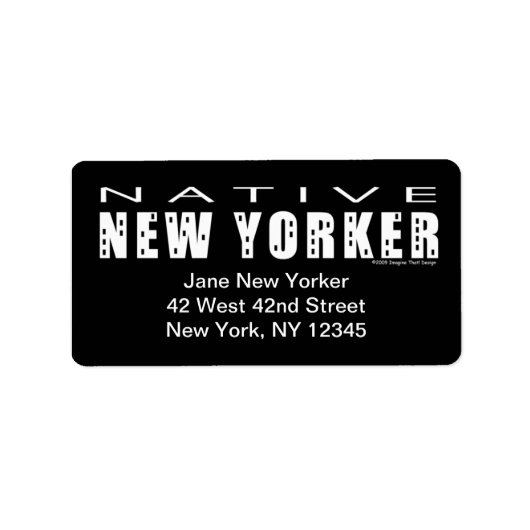 Native New Yorker Dark Address Label (Voorkant)