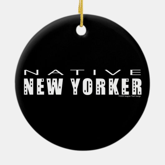Native New Yorker Keramisch Ornament (Achterkant)