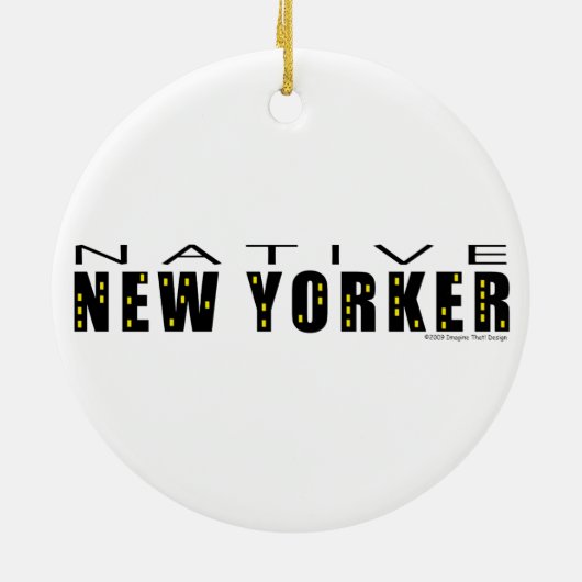 Native New Yorker Keramisch Ornament (Achterkant)
