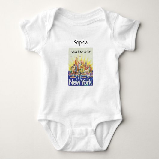 Native New Yorker Manhattan Skyline Romper (Voorkant)