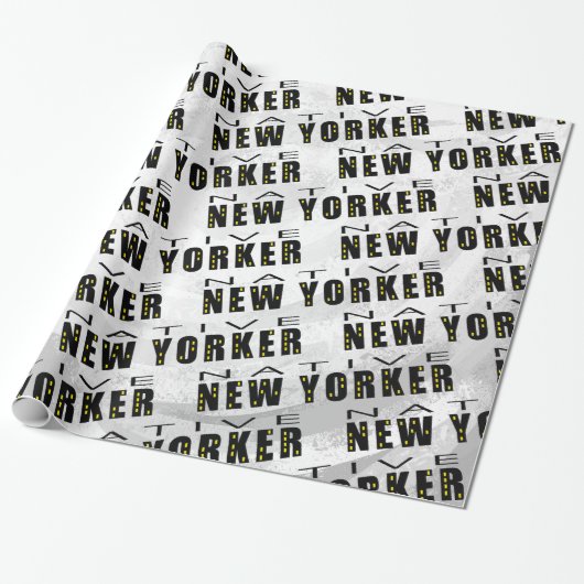 Native New Yorker Patroon Cadeaupapier (Uitgerold)