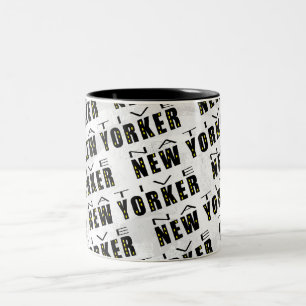 Native New Yorker Patroon Tweekleurige Koffiemok
