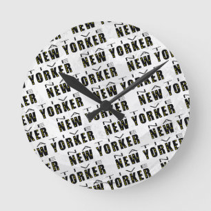 Native New Yorker Pattern Ronde Klok
