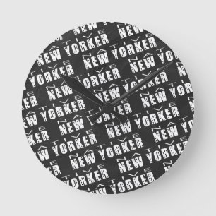 Native New Yorker Pattern Ronde Klok