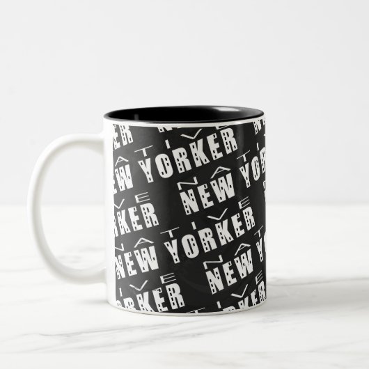 Native New Yorker Pattern Tweekleurige Koffiemok (Links)
