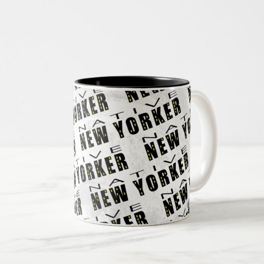 Native New Yorker Pattern Tweekleurige Koffiemok (Voorkant rechts)