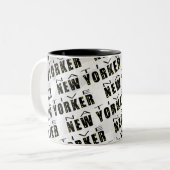 Native New Yorker Pattern Tweekleurige Koffiemok (Voorkant links)