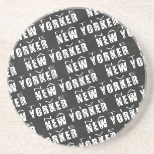 Native New Yorker Pattern Zandsteen Onderzetter